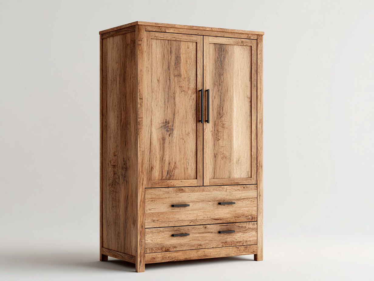Armoire - Bois - 110 x 60 x 190 cm - Chêne naturel - Style industriel