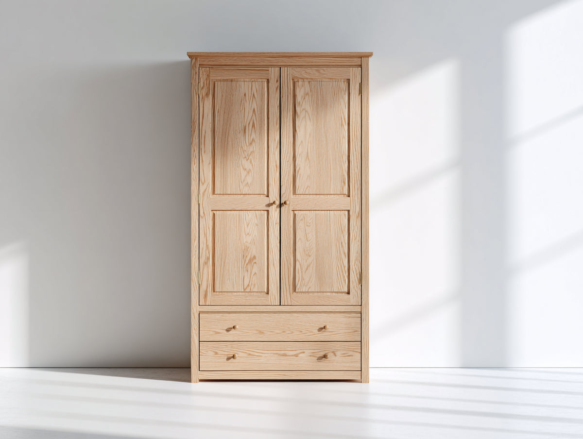 Armoire - Bois - 100 x 60 x 200 cm - Chêne naturel - Style classique