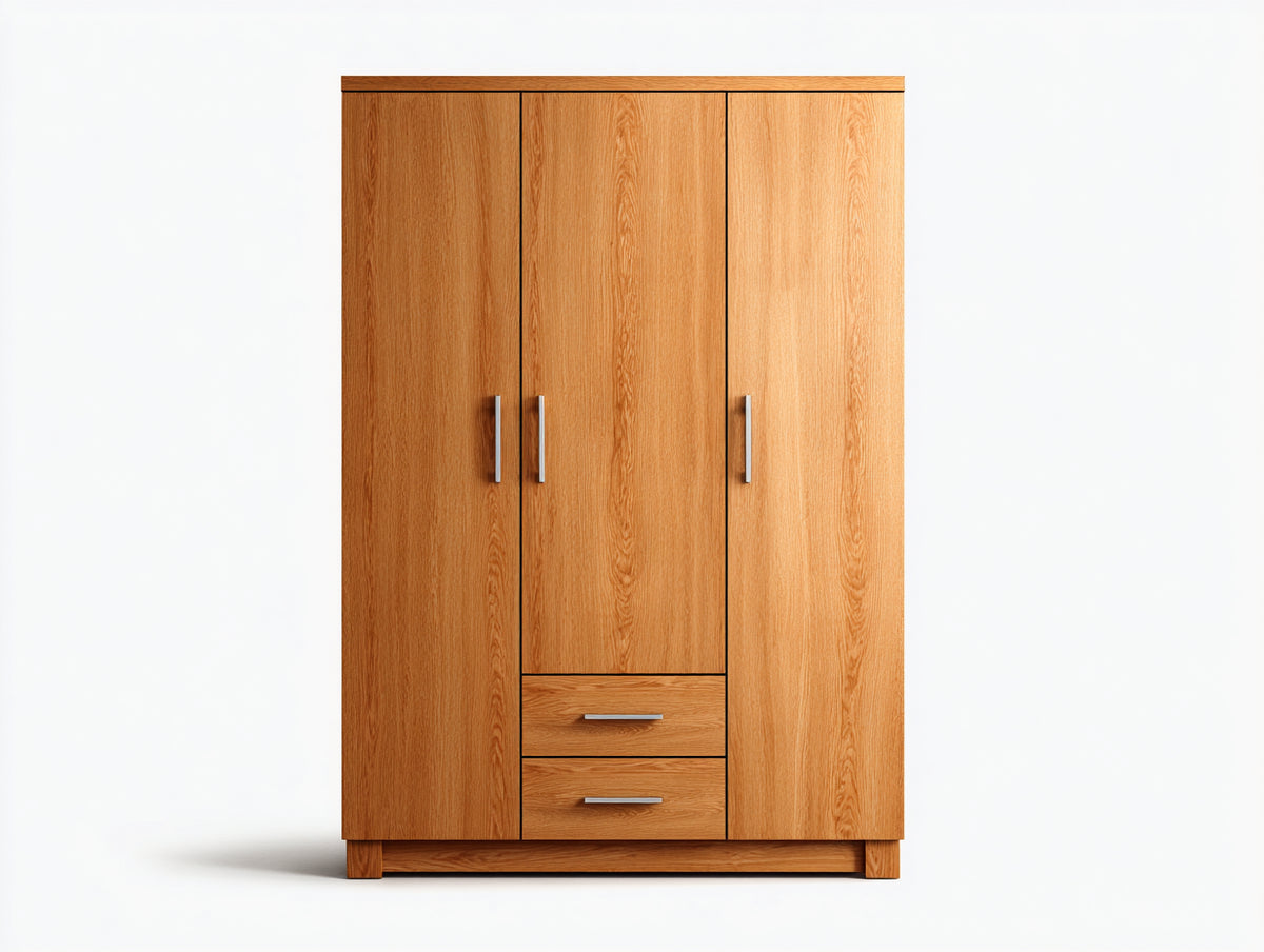 Armoire - Bois - 140 x 60 x 210 cm - Noyer naturel - Style contemporain