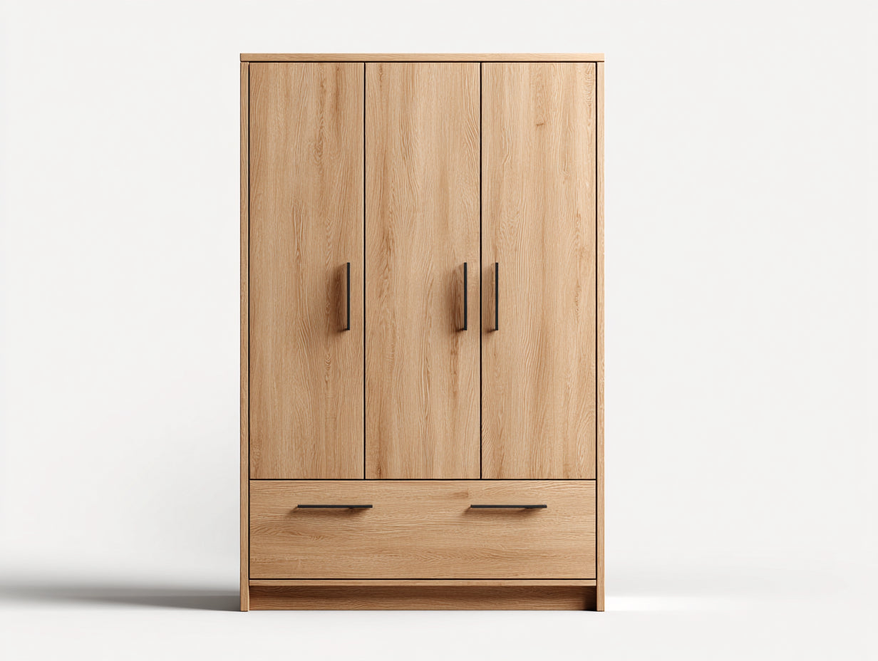 Armoire - Bois - 140 x 60 x 210 cm - Chêne clair - Style moderne