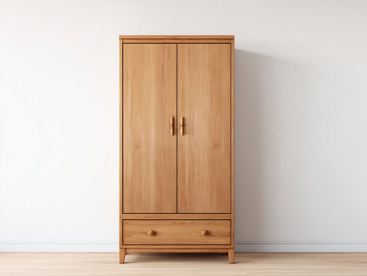 Armoire - Bois - 100 x 55 x 190 cm - Chêne naturel - Style classique