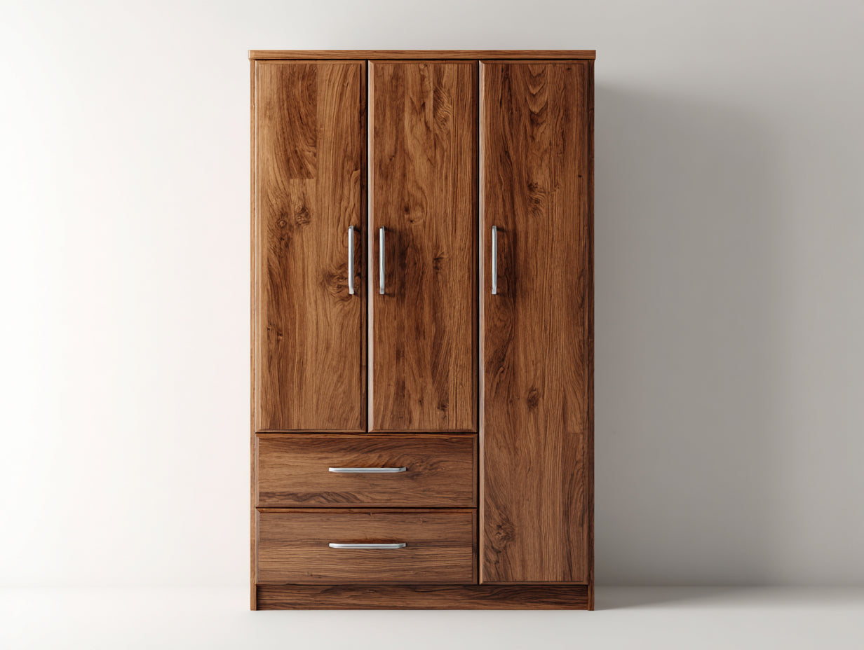 Armoire - Bois - 140 x 60 x 210 cm - Noyer - Style contemporain