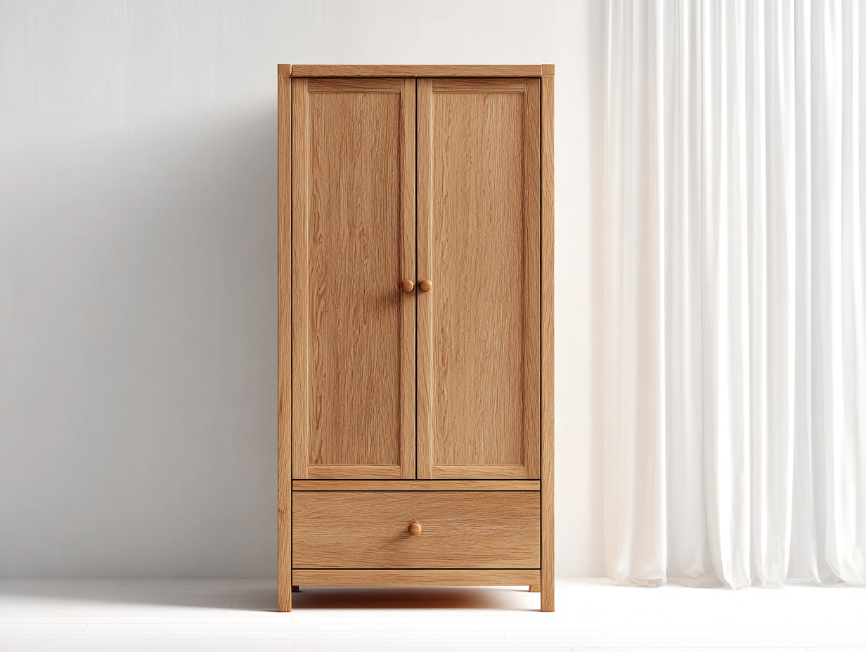 Armoire - Bois - 100 x 55 x 190 cm - Chêne naturel - Style classique
