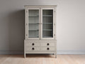 Vitrine - Bois-Verre - 100 x 45 x 185 cm - Gris clair - Style classique
