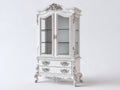 Vitrine - Bois-Verre-Métal - 110 x 50 x 195 cm - Blanc - Style baroque