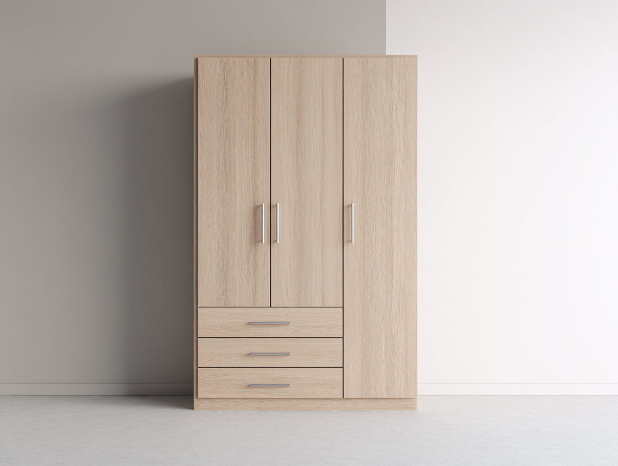 Armoire - Bois - 120 x 60 x 200 cm - Chêne clair - Style moderne