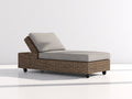 Bain de soleil - rotin-tissu - 200 x 100 x 82 cm - marron-gris clair - style naturel moderne