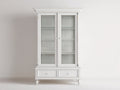 Vitrine - Bois-Verre - 105 x 42 x 195 cm - Blanc - Style classique