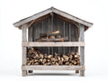 Abri à bûches - Bois - 160 x 80 x 160 cm - Gris naturel - Style rustique