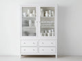 Vitrine - Bois-Verre - 120 x 45 x 190 cm - Blanc - Style scandinave