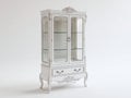 Vitrine - Bois-Verre-Métal - 105 x 45 x 195 cm - Blanc - Style baroque