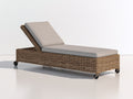 Bain de soleil - rotin-tissu - 200 x 95 x 80 cm - marron-gris clair - style naturel moderne