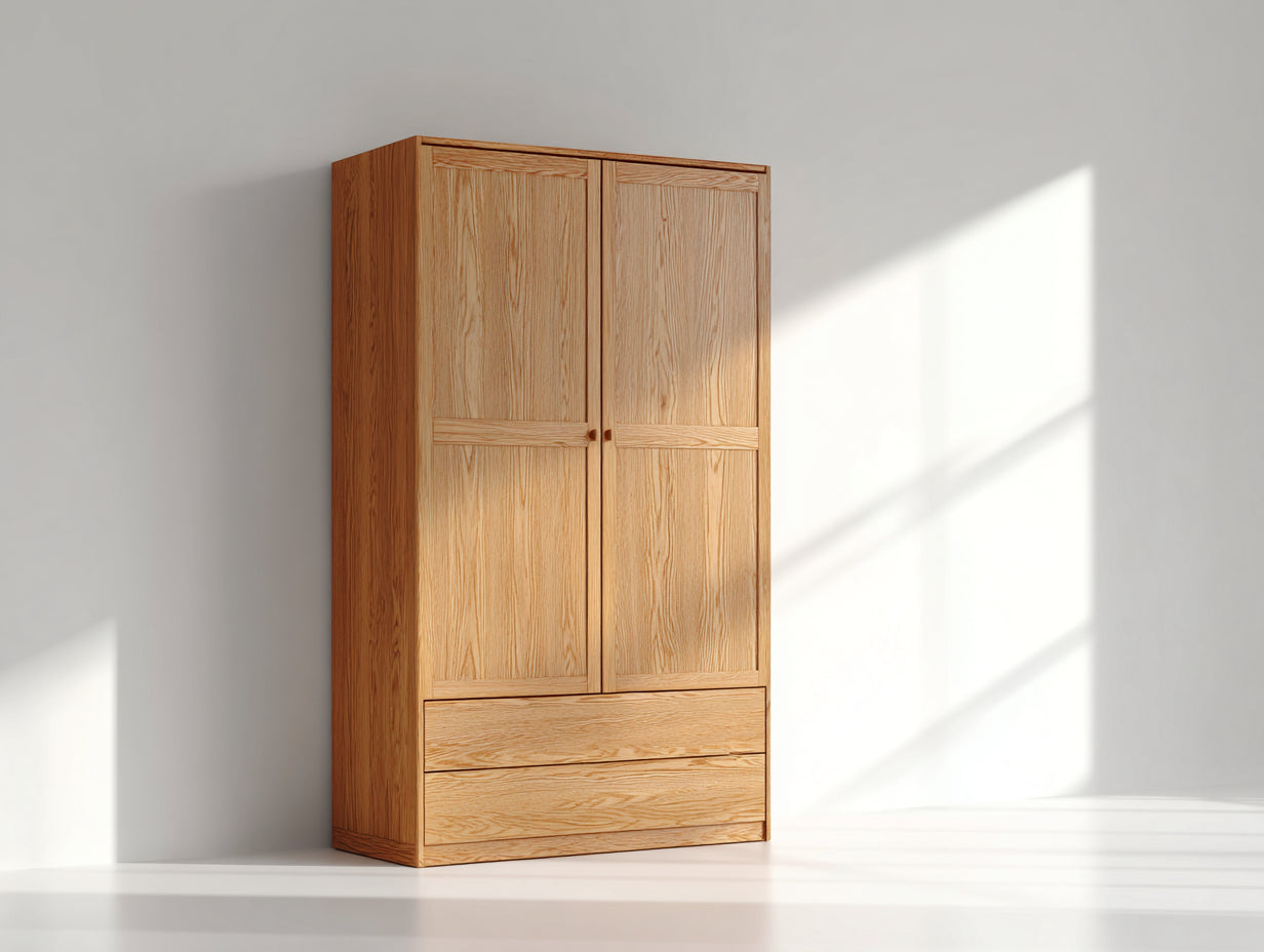 Armoire - Bois - 90 x 55 x 190 cm - Chêne naturel - Style moderne