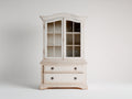 Vitrine - Bois-Verre - 90 x 40 x 185 cm - Blanc vieilli - Style maison de campagne